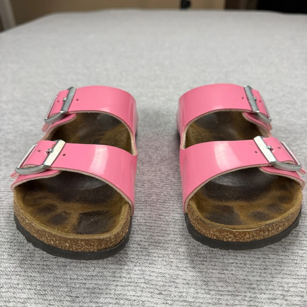 Birkenstock Arizona Pink Patent Leather Sandals Womens EU 34 US3-3.5